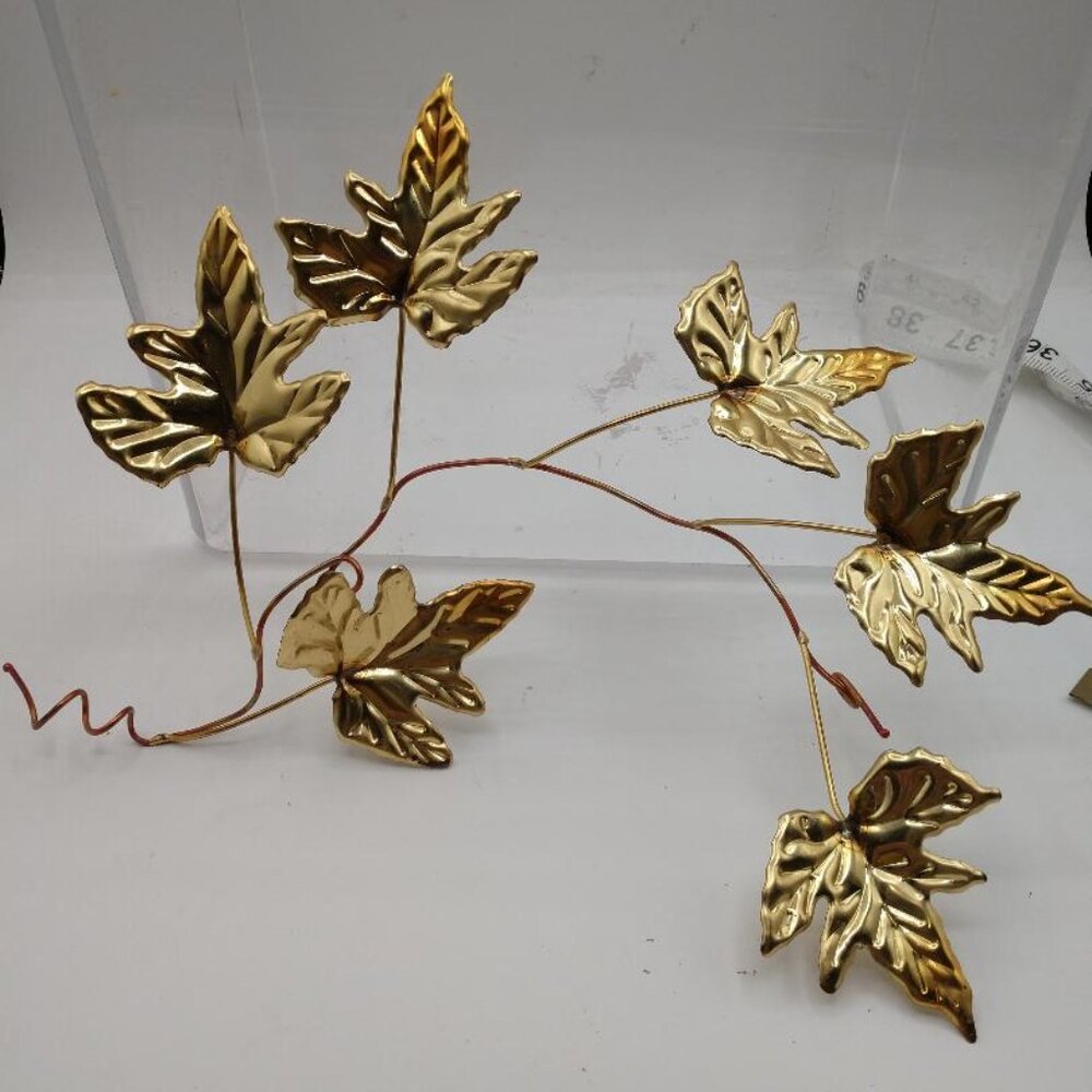 Homco Brass and Copper Maple Leaves Wall Decor-Mid Century Modern